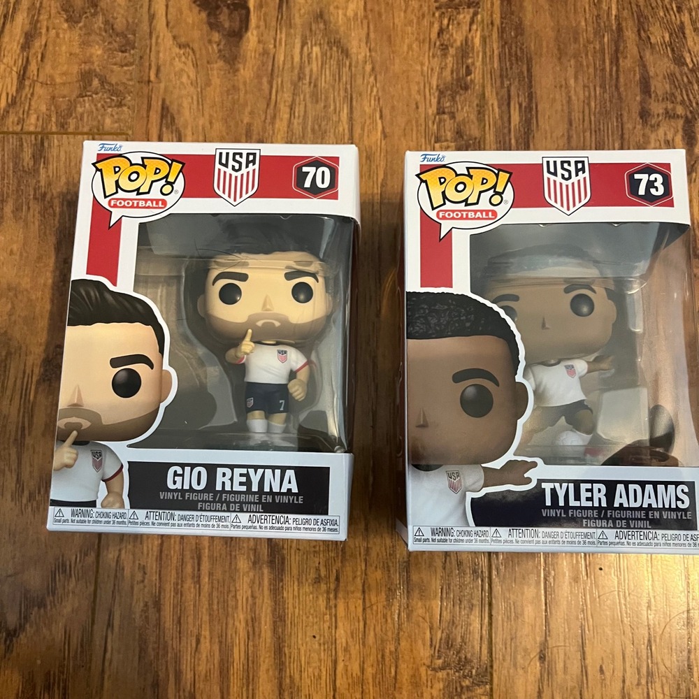 Funko Pop USMNT Soccer Lot of 2 - Gio Reyna #70 & Tyler Adams #73 World Cup New